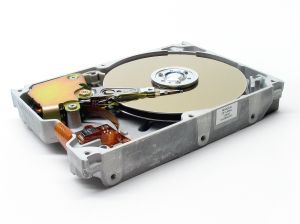 Data recovery from a hard disk.