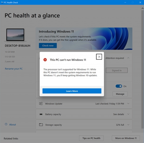 Windows 11 PC Health Check App