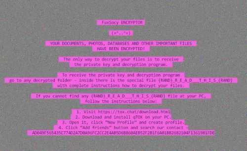 FuxSocy ransomware message