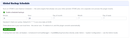 OTOBO Backup and Restore Tools - Job Schedule Dashboard