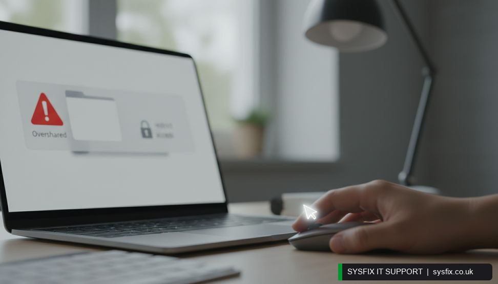Admin adjusting sharing permissions in Microsoft 365 to prevent oversharing before Copilot deployment.