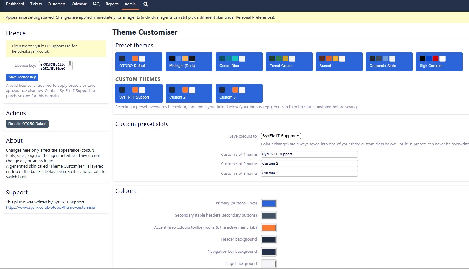 Otobo theme and skin editor