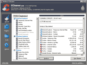 CCleaner is a free tool to delete temporary files from your computer.